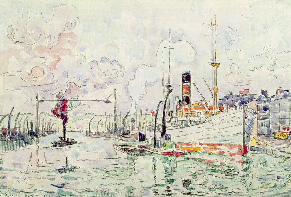 Rouen, 1924 (penna och wc på papper) av Paul Signac
