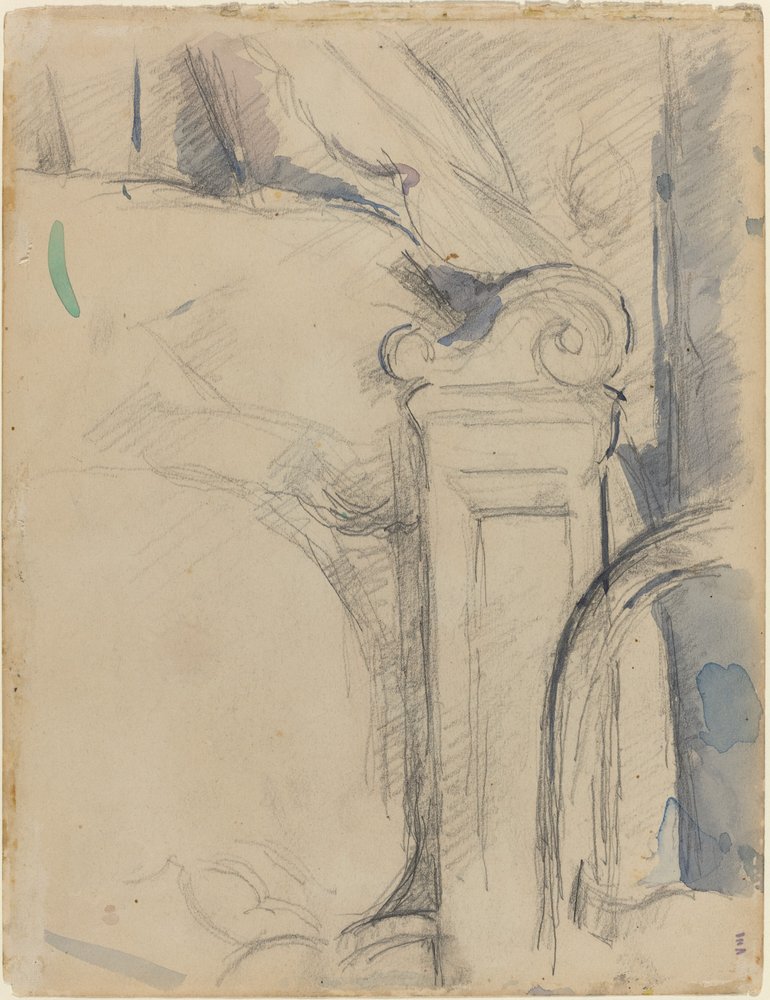 Sängstolpe [verso], c. 1895. av Paul Cézanne