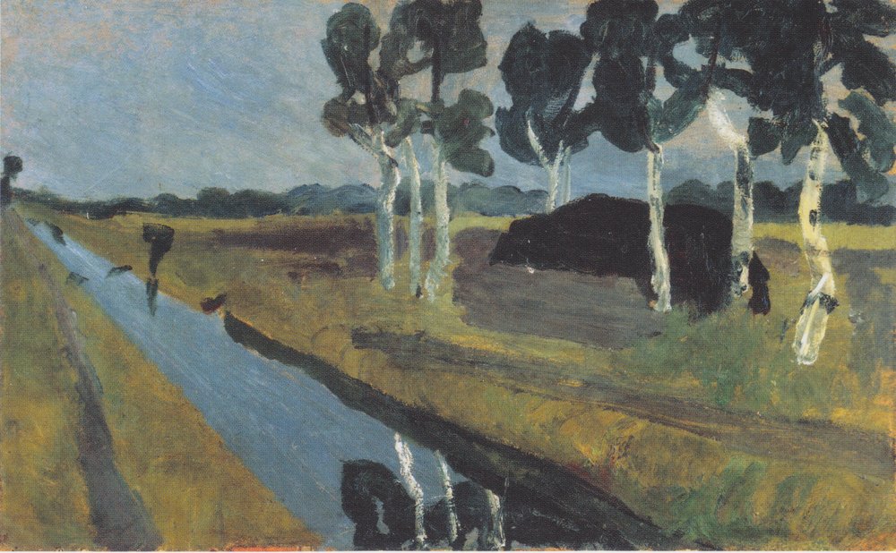 Grått landskap med myrkanal av Paula Modersohn-Becker