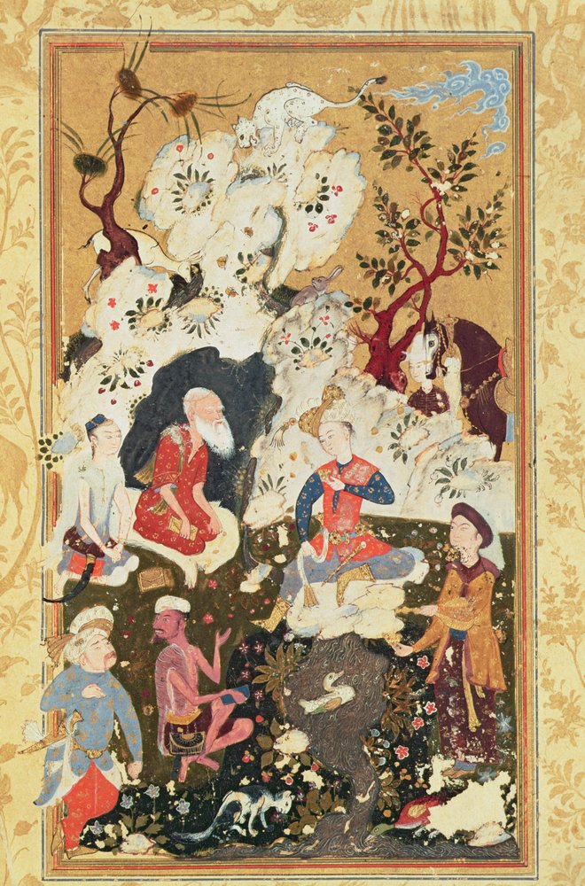Prins på besök hos en asket, från "The Book of Love", Safaviddynastin av Persian School