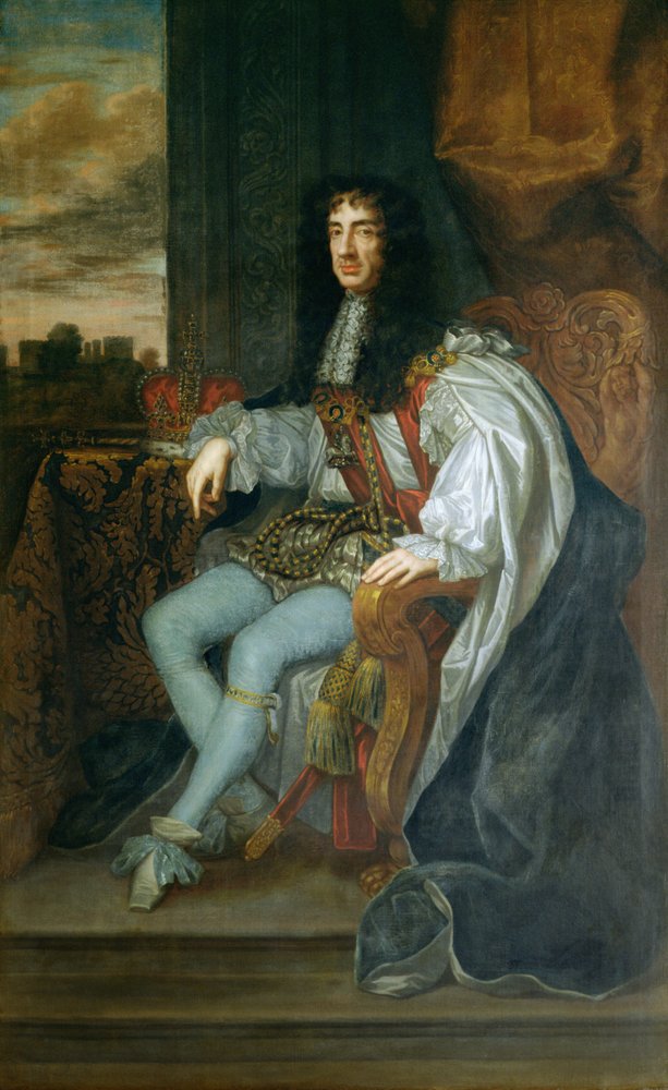 Porträtt av kung Karl II (1630-85) av Peter Lely