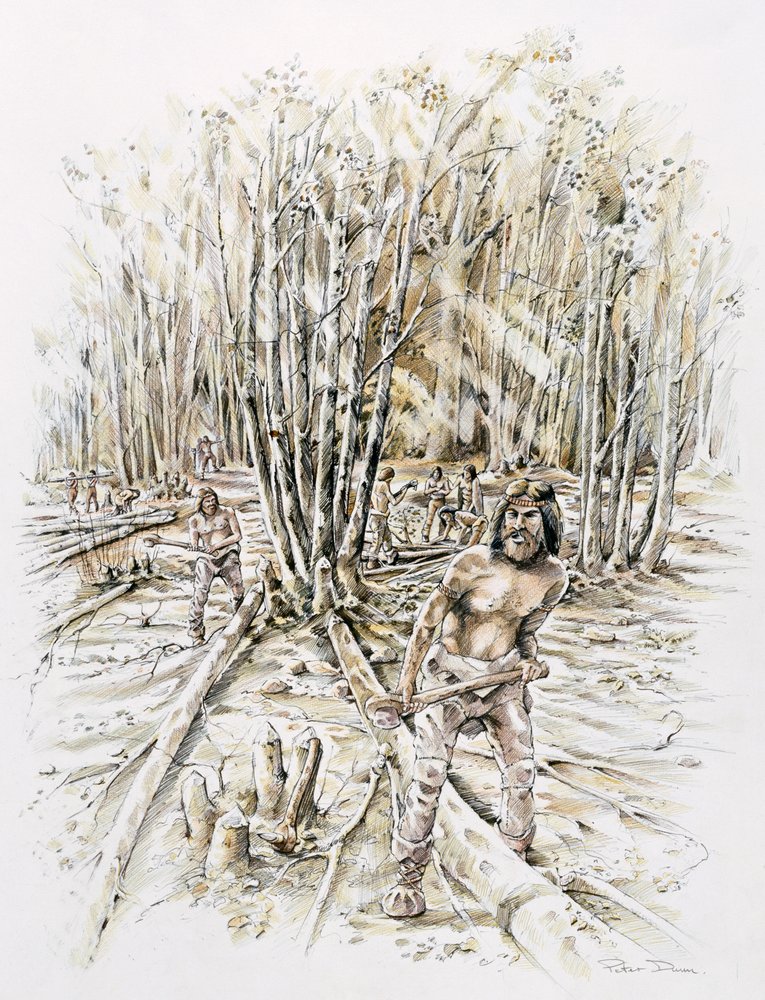 Användning av flinta, förhistorisk, c1990-2010 av Peter Dunn