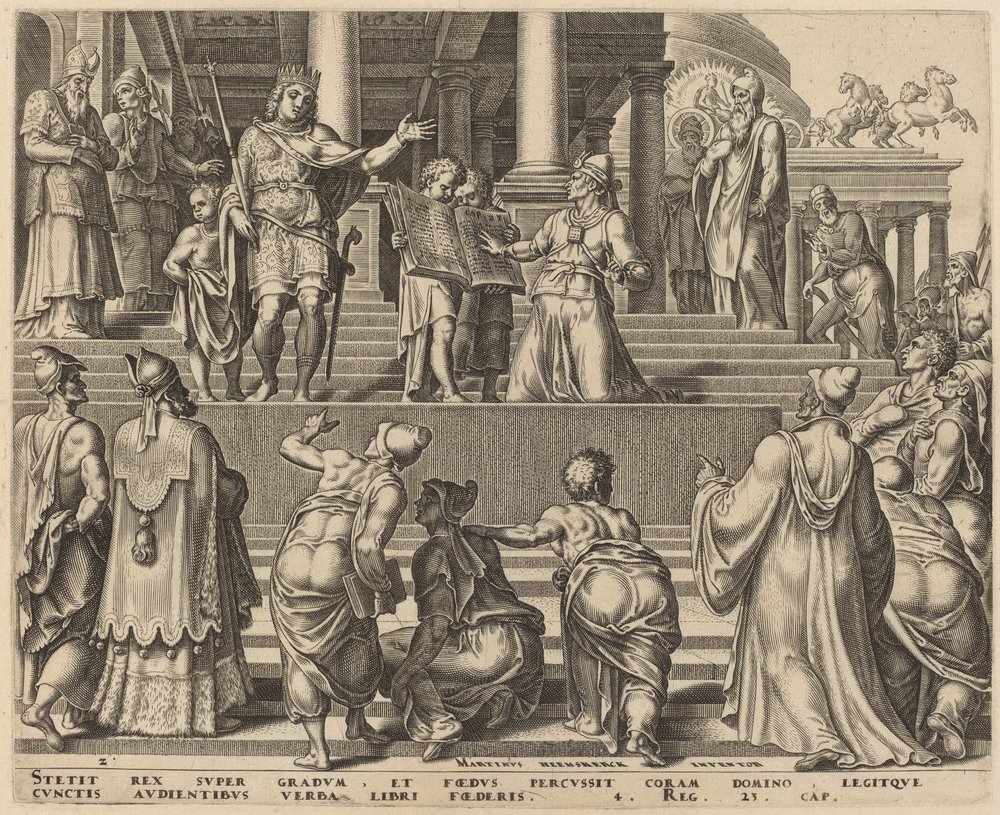 Lagboken Läs inför folket av Philip Galle, after Maerten van Heemskerck