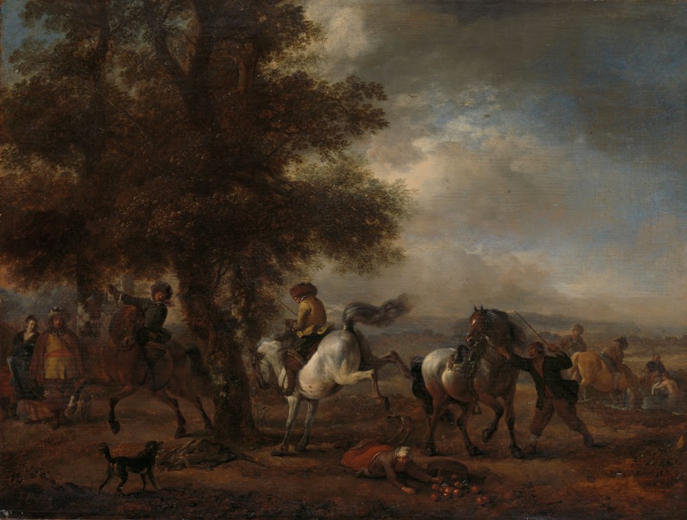 Den bockande grå, ca 1660-1665 (olja på pannå) av Philips Wouwermans or Wouwerman
