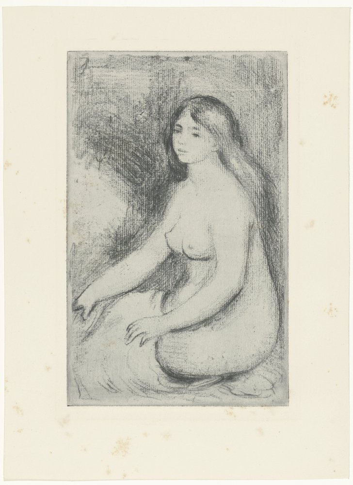 Sittande naken kvinna av Pierre-Auguste Renoir