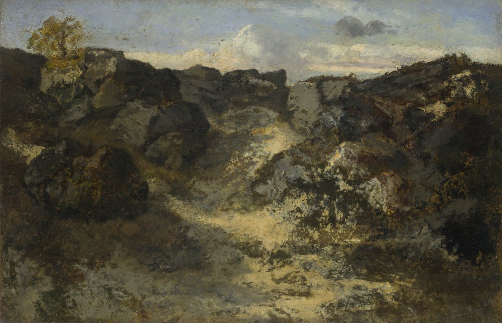 Stenigt landskap, ca. 1840 av Pierre Etienne Theodore Rousseau