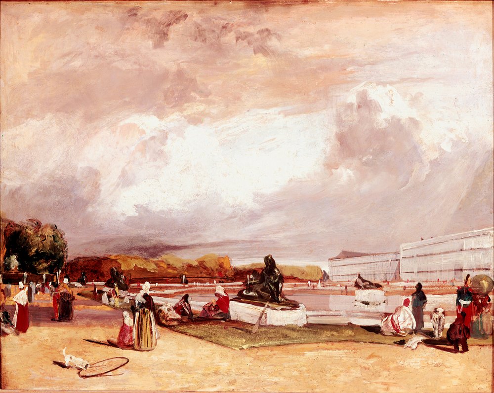 Vattenparterre i Versailles Målning av Richard Parkes Bonington (1802-1828) Mått 42x52 cm Paris, Louvren av Richard Bonington