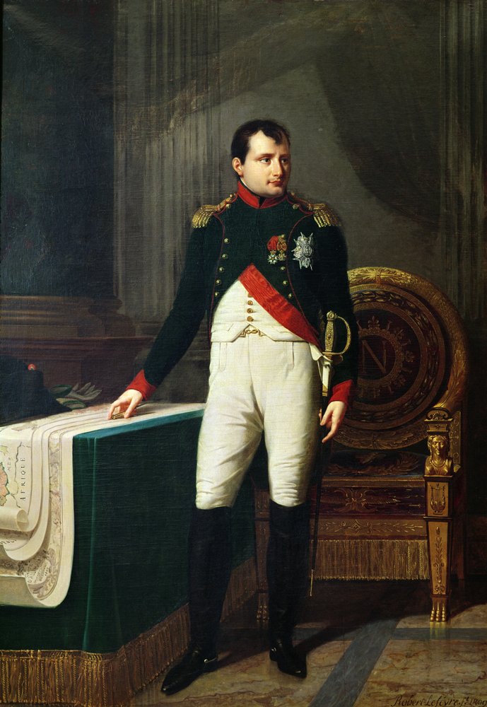Porträtt av Napoleon Bonaparte (1769-1821), 1809 av Robert Lefevre