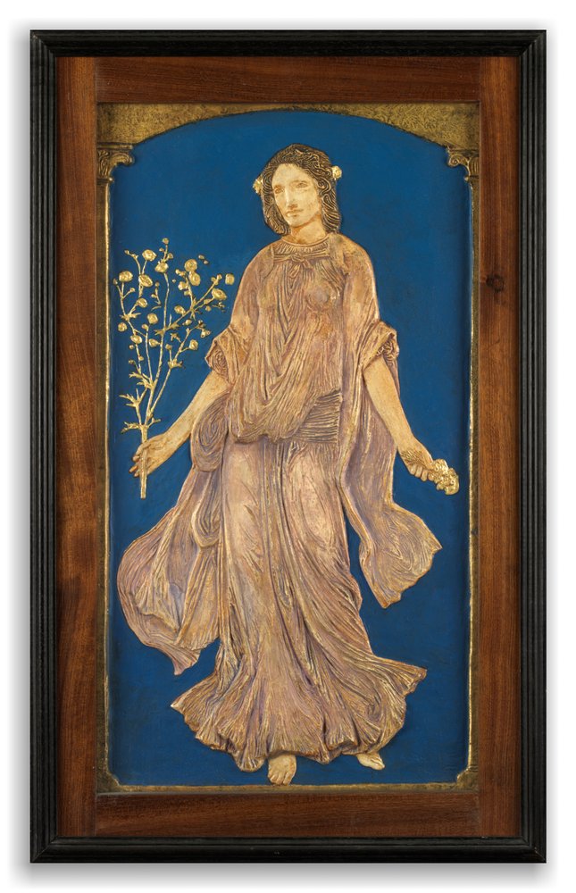 Flora (gipsrelief, färglagd och förgylld) av Robert Anning Bell