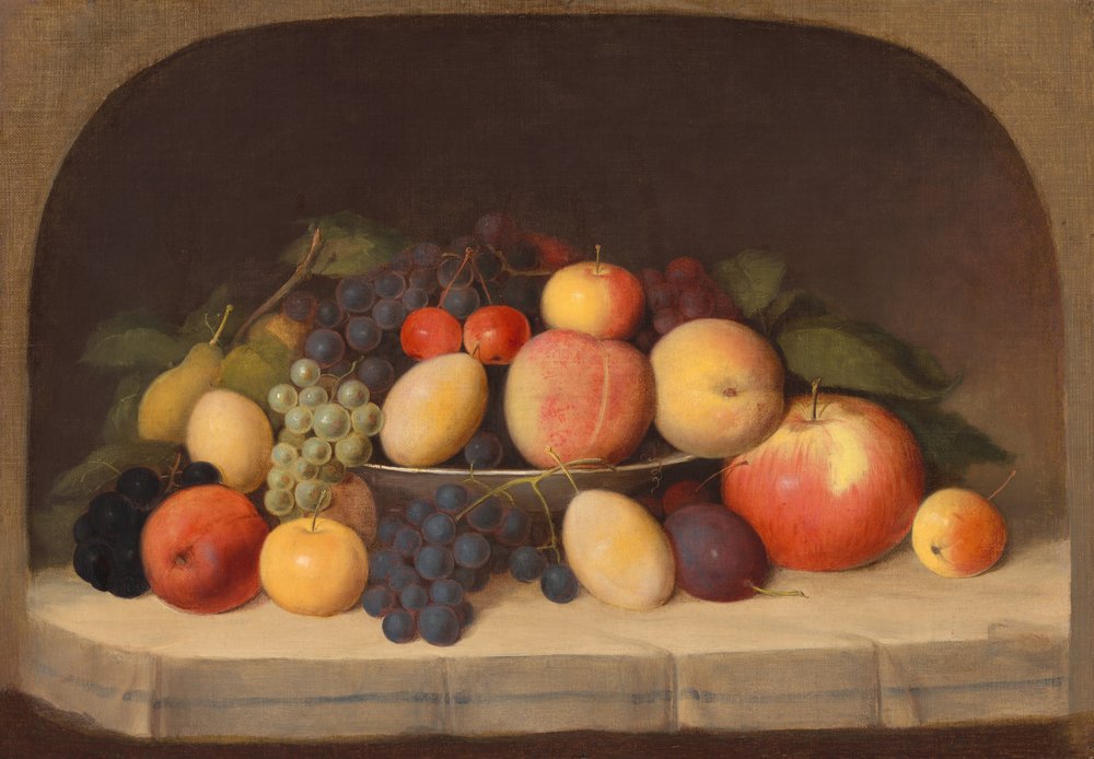 Stillleben med frukt, ca 1849 (olja på duk) av Robert Seldon Duncanson