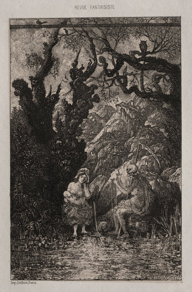 Döden och den unga modern, 1861. av Rodolphe Bresdin