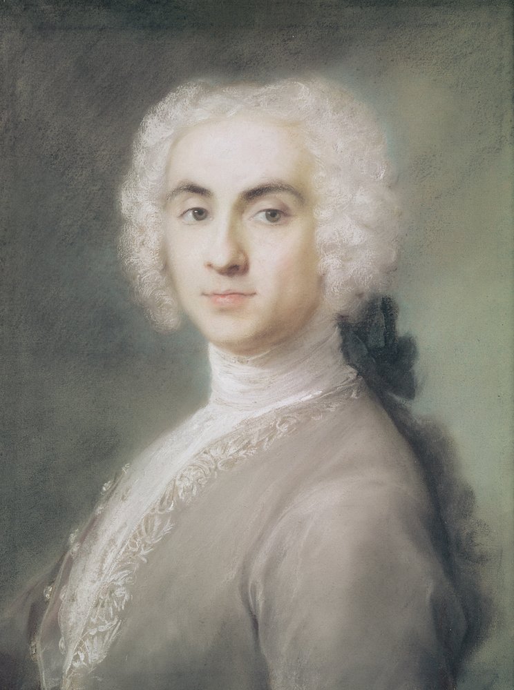 Portræt af en mand (pastel på papir) svensk av Rosalba Giovanna Carriera