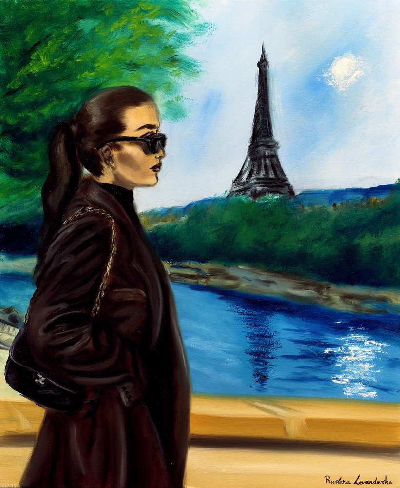 Parisian Afternoon, 2024 (olja på duk) av Ruslana Levandovska