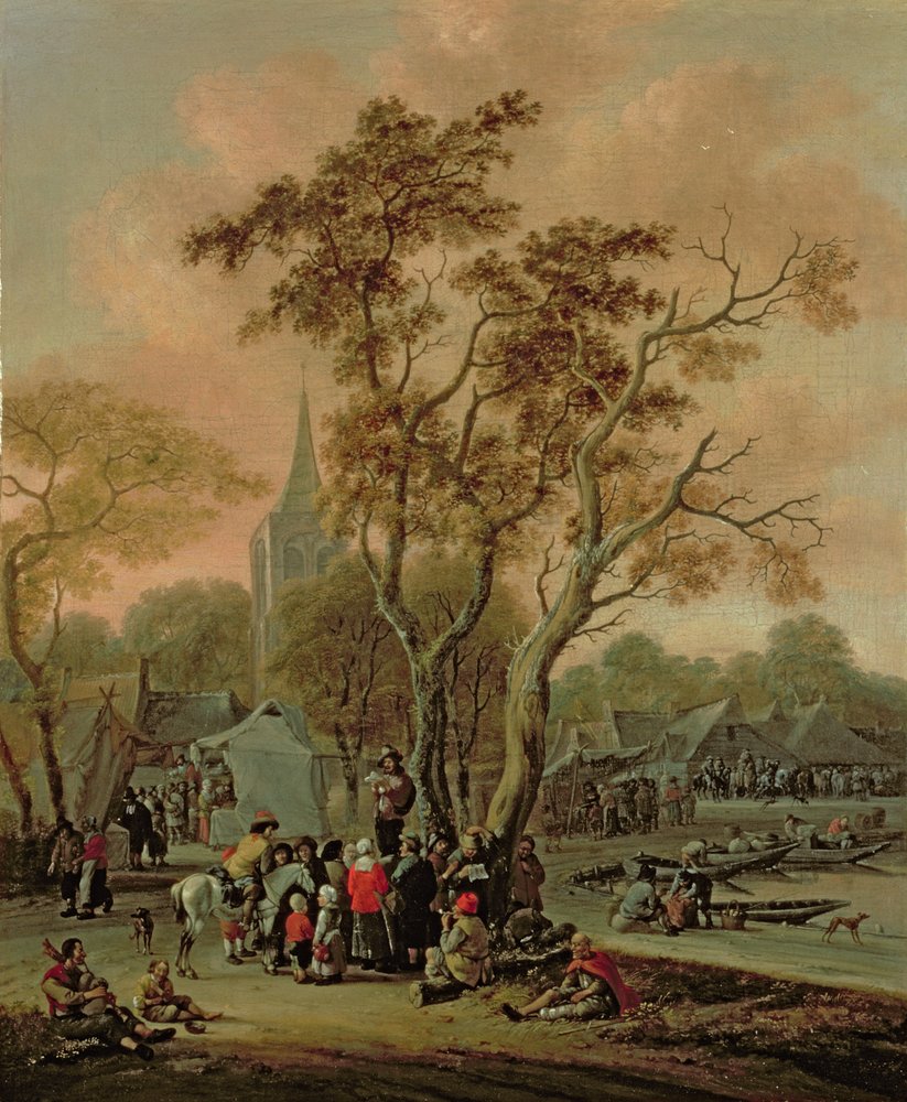 Bymässa med en sommarmästare, 1702 av Salomon Rombouts
