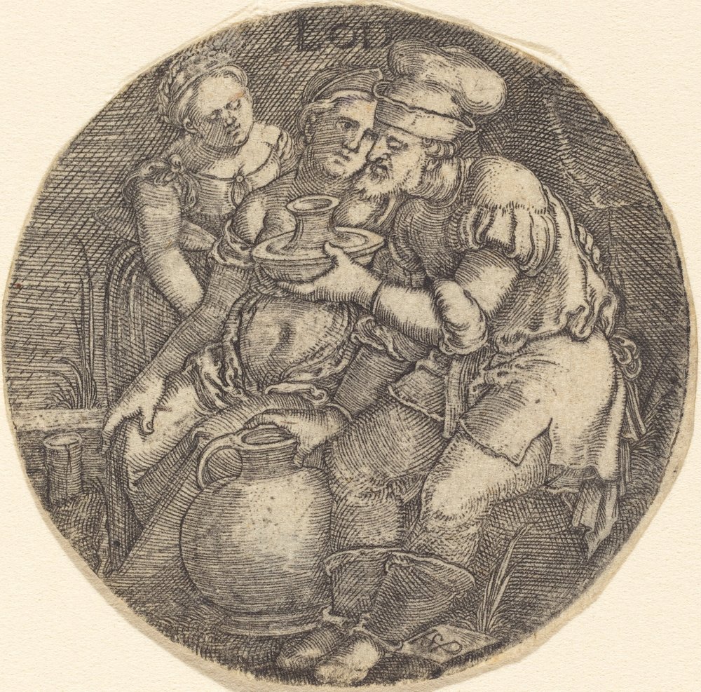 Lot och hans döttrar av Sebald Beham