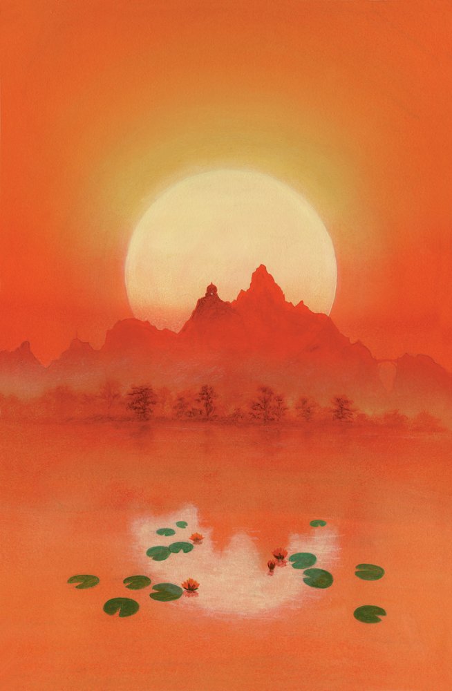Sunrider (akryl på duk) av Simon Cook