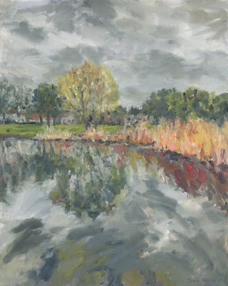 Pond no. 12, 2023 (olja på pannå) av Simon Neville