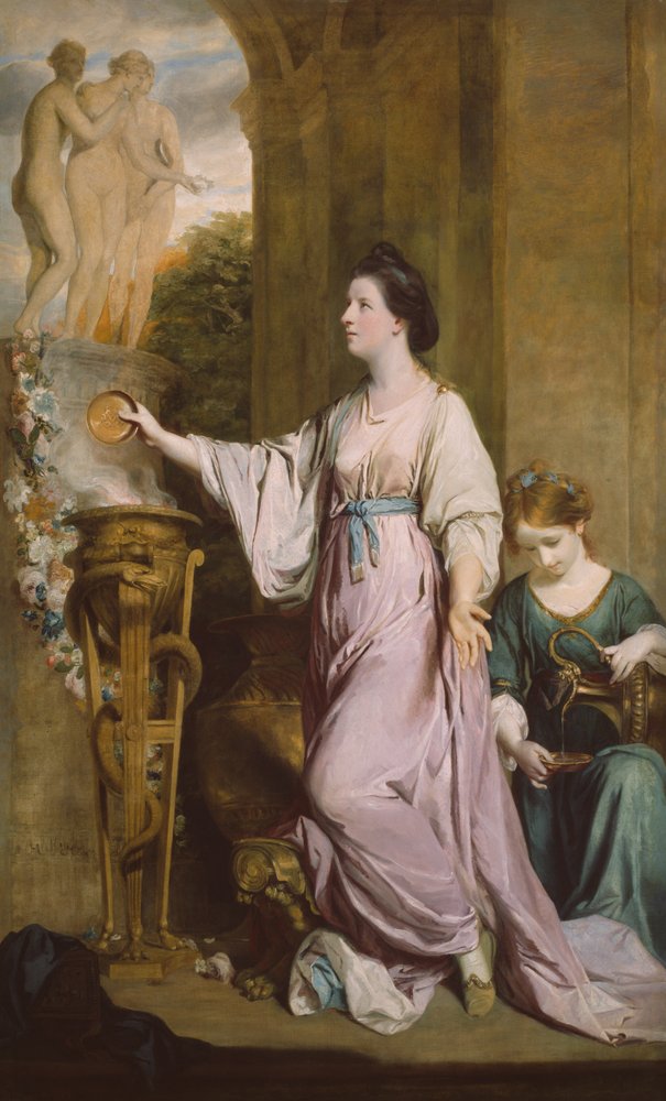 Lady Sarah Bunbury offrar till nåderna, 1763-65. av Sir Joshua Reynolds