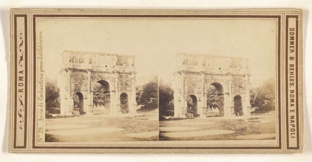 Konstantinusbågen tagen från Colosseum av Sommer and Behles