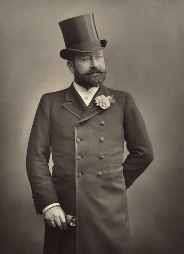 George Robert Sims (1847-1922), journalist och dramatiker, porträttfotografi av Stanislaus Walery