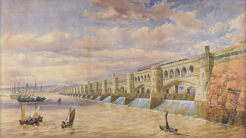 Föreslagen barrage över floden Severn (wc på papper) av Thomas Fulljames