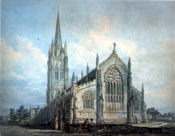 Louth Church, Lincs (akvarell på papper) av Thomas Girtin