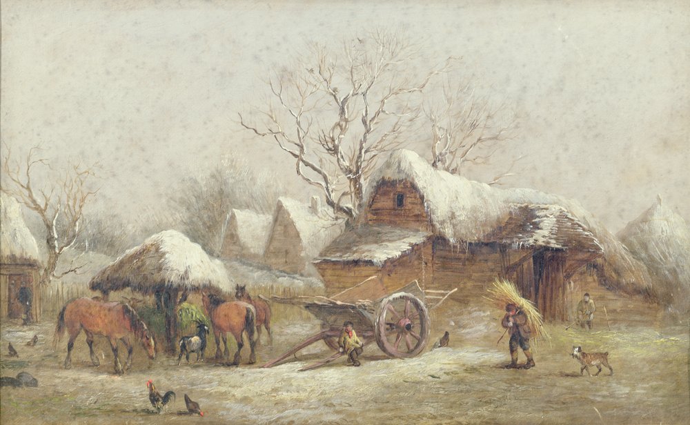En vintergårdsscen på en vintergård av Thomas Smythe