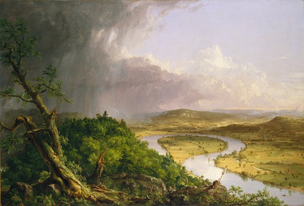 Utsikt från Mount Holyoke, Northampton, Massachusetts, efter ett åskväder-The Oxbow av Thomas Cole