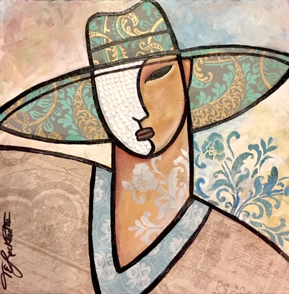 Style and Finesse, 2019 (blandteknik på duk) av Thomas Elias Lockhart