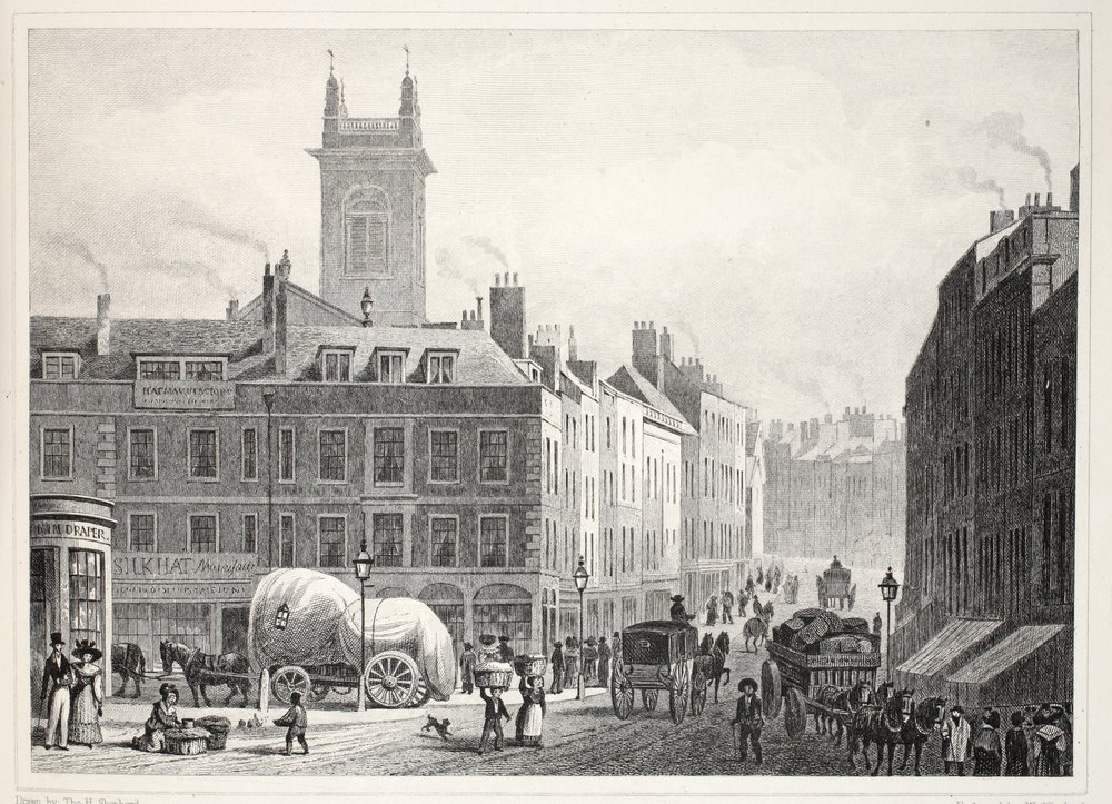 Holborn Bridge, Church of St Andrew, etc., från puben "London and it