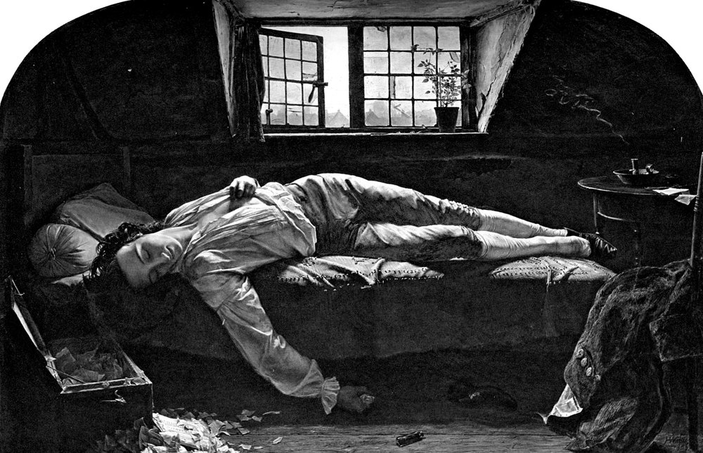 Chattertons död, 1856, 1900 av Unbekannt