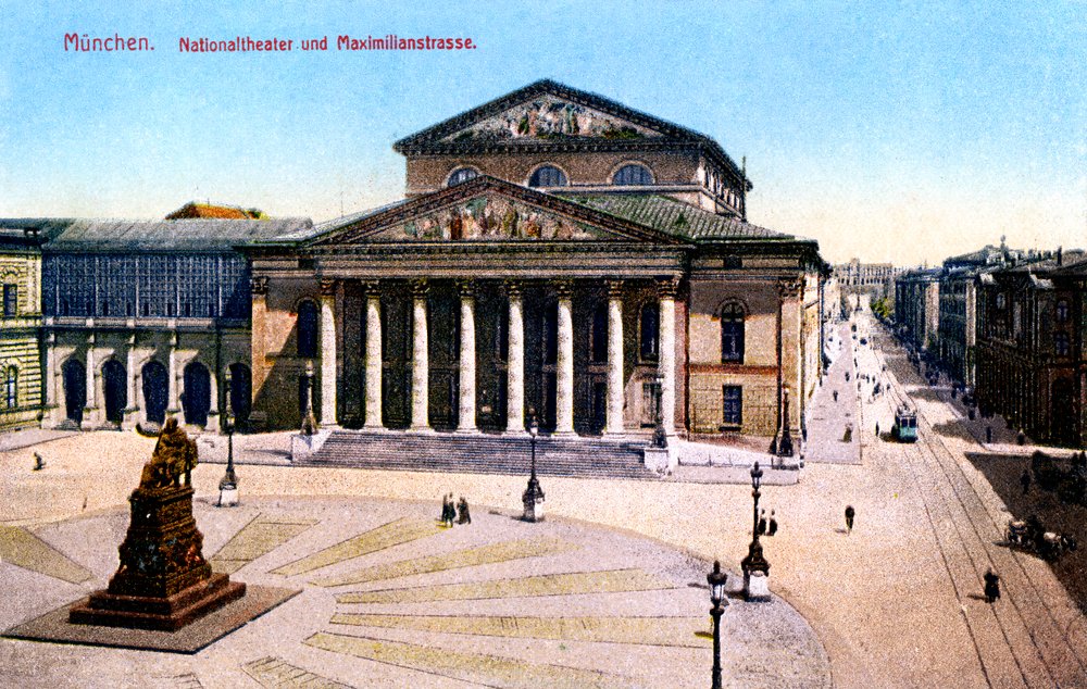 Nationalteatern och Maximilianstrasse, München, Tyskland, 1925 av Unbekannt