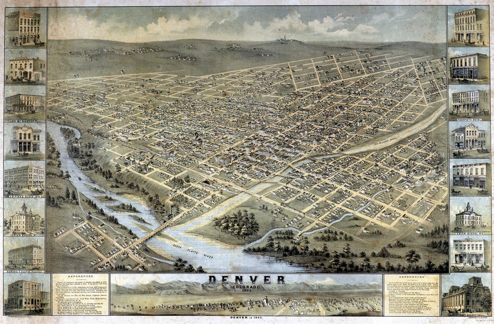 Karta över Denver, Colorado av Unknown artist