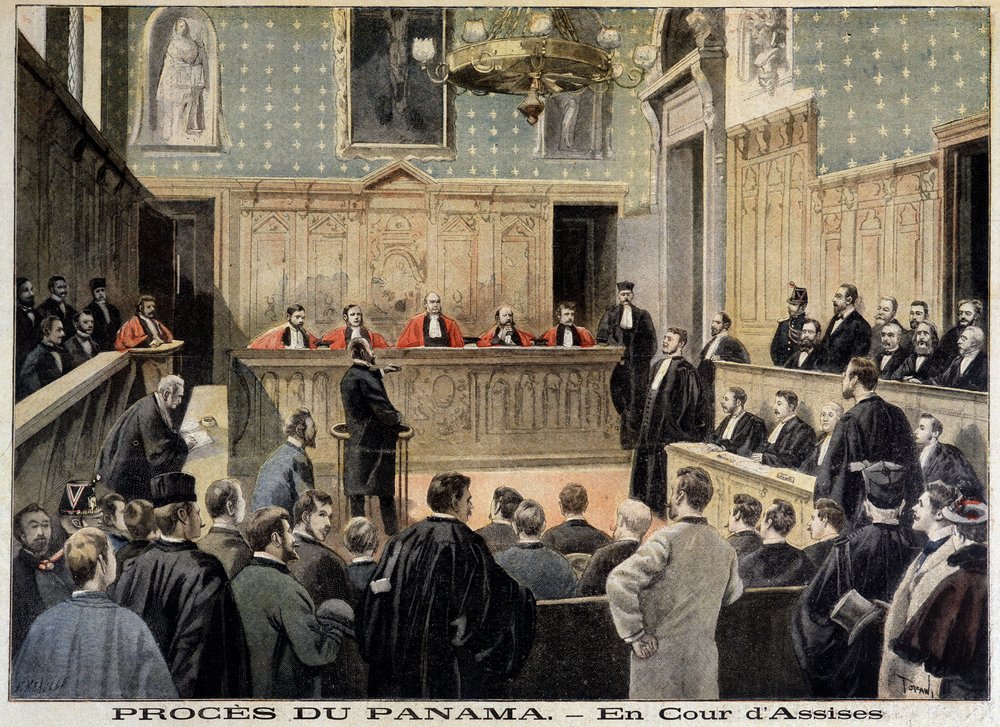 Panamamål: Assize-domstolen - i "" Le Petity Journal"" av 1898-01-02 av Unknown artist