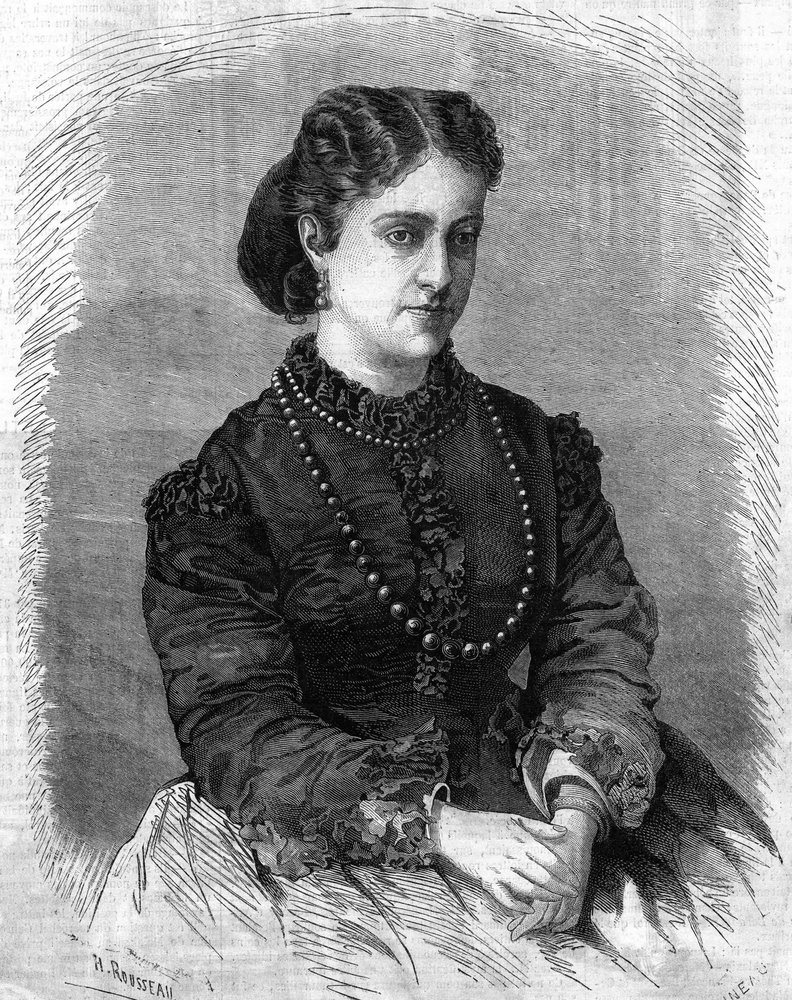 porträtt av Adelina Patti. Italiensk sångare (1843 till 1919) Gravyr från 1864. av Unknown artist
