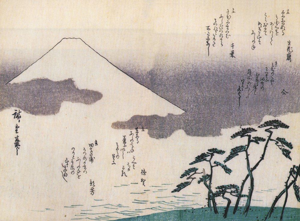 Hiroshige, Fujiberget sett från stranden av Utagawa Hiroshige