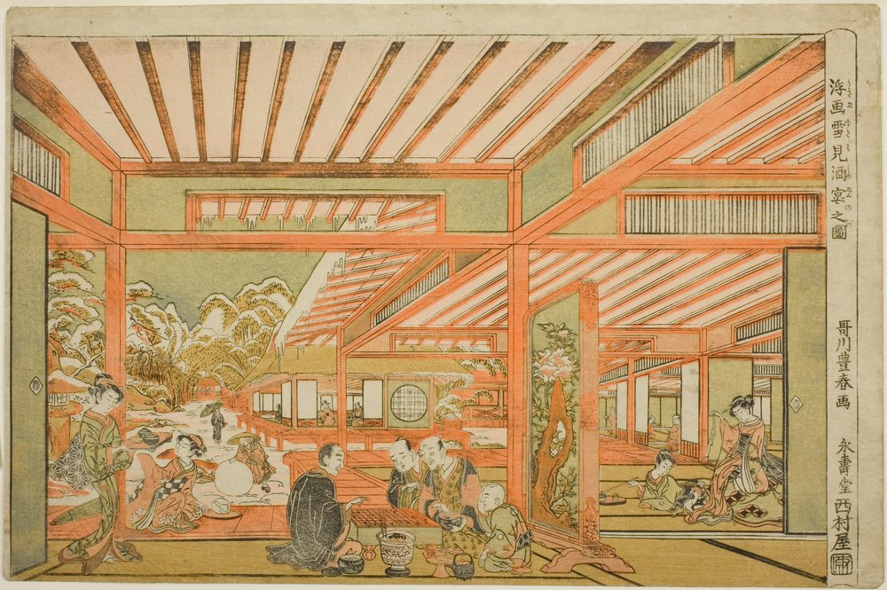 Underhållning för snötittande av Utagawa Toyoharu