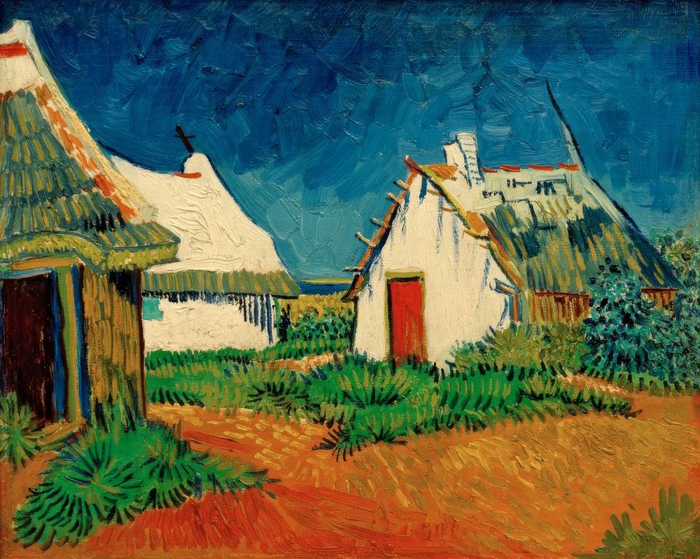 Tre vita stugor i Saintes-Maries av Vincent van Gogh