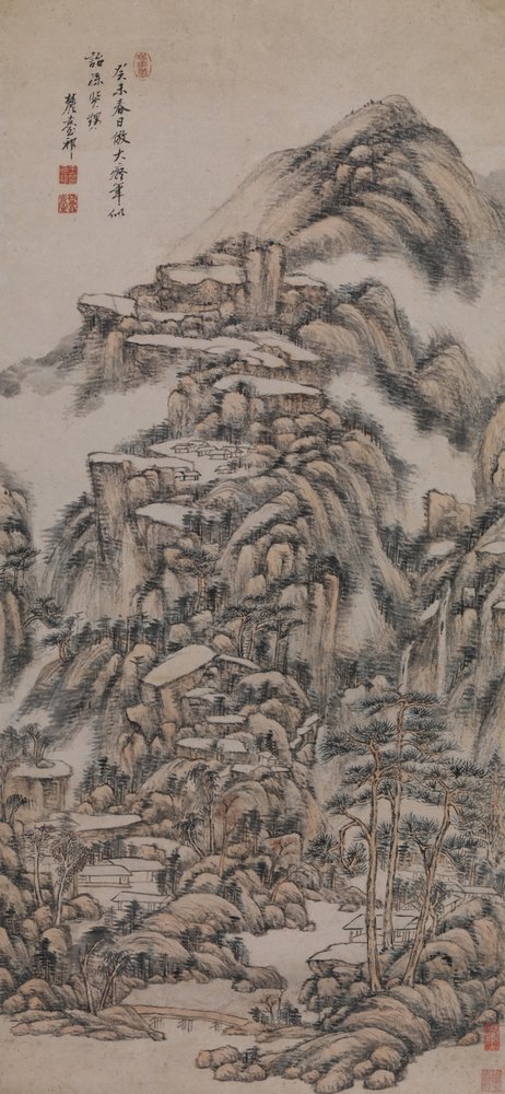 Landscape after the style of Huang Gongwang av Wang Yuanqi