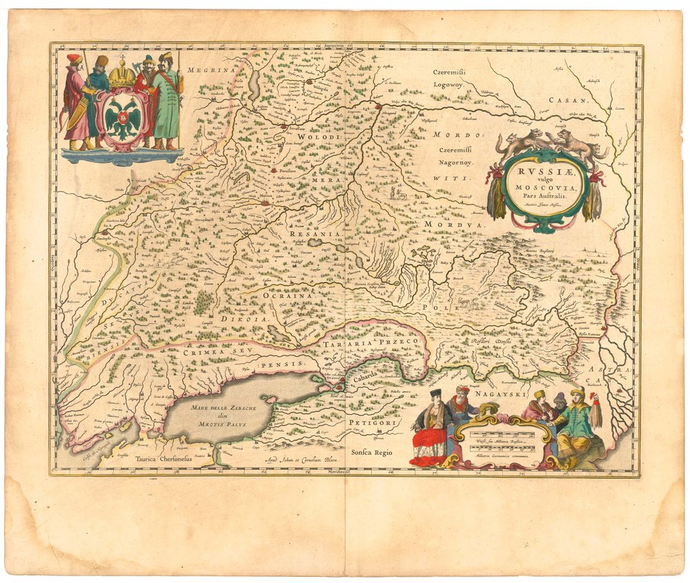 Karta över Ryssland Från: Världskarta..., 1645 av Willem Janszoon Blaeu