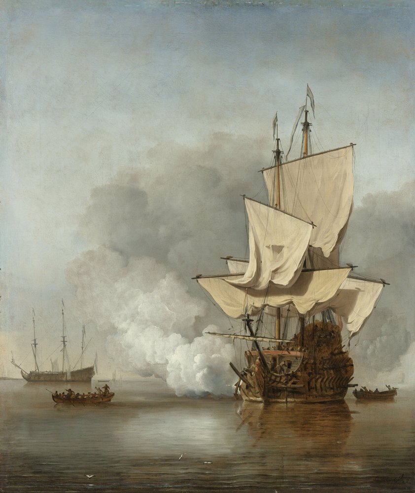 Kanonskottet, omkring 1680 av Willem van de Velde