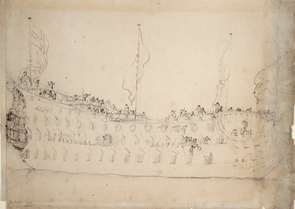 Porträtt av den "kungliga suveränen" (1701) av Willem van de Velde the Younger