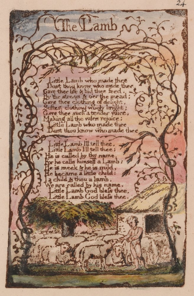 Oskyldighetens och erfarenhetens sång, tallrik 24, av William Blake