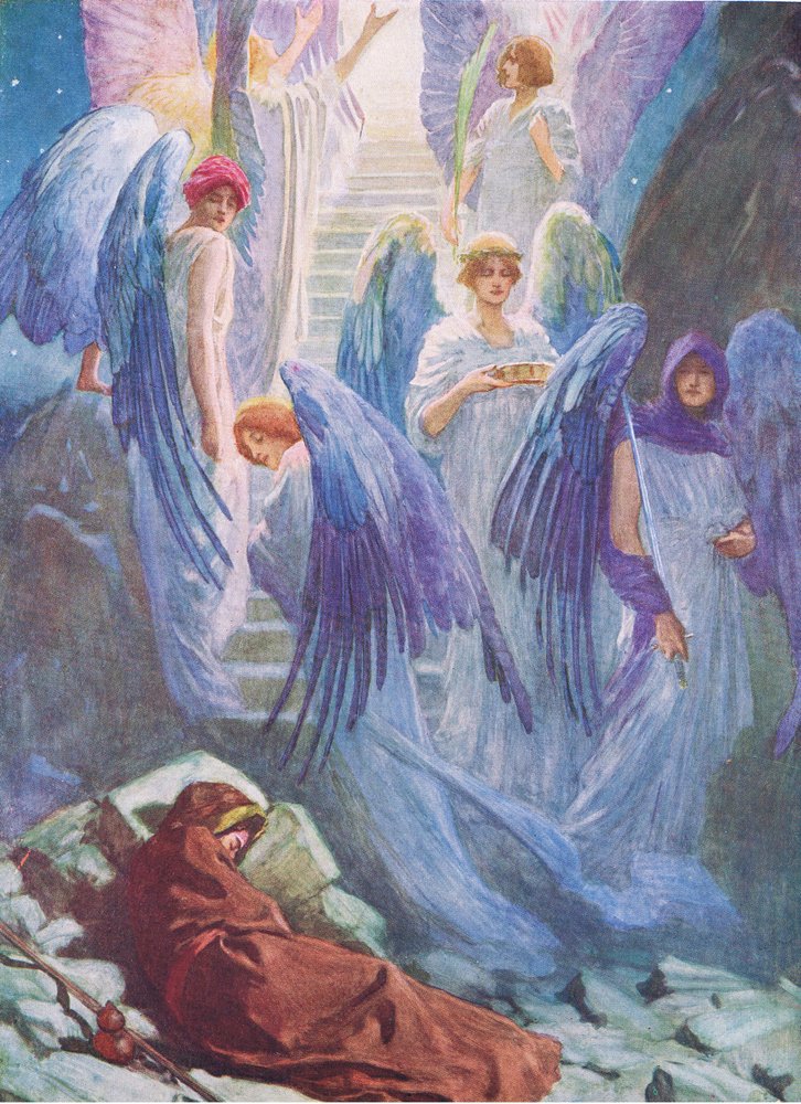 Jacobs dröm, från The Bible Picture Book utgiven av Thomas Nelson, c.1950 av William Henry Margetson