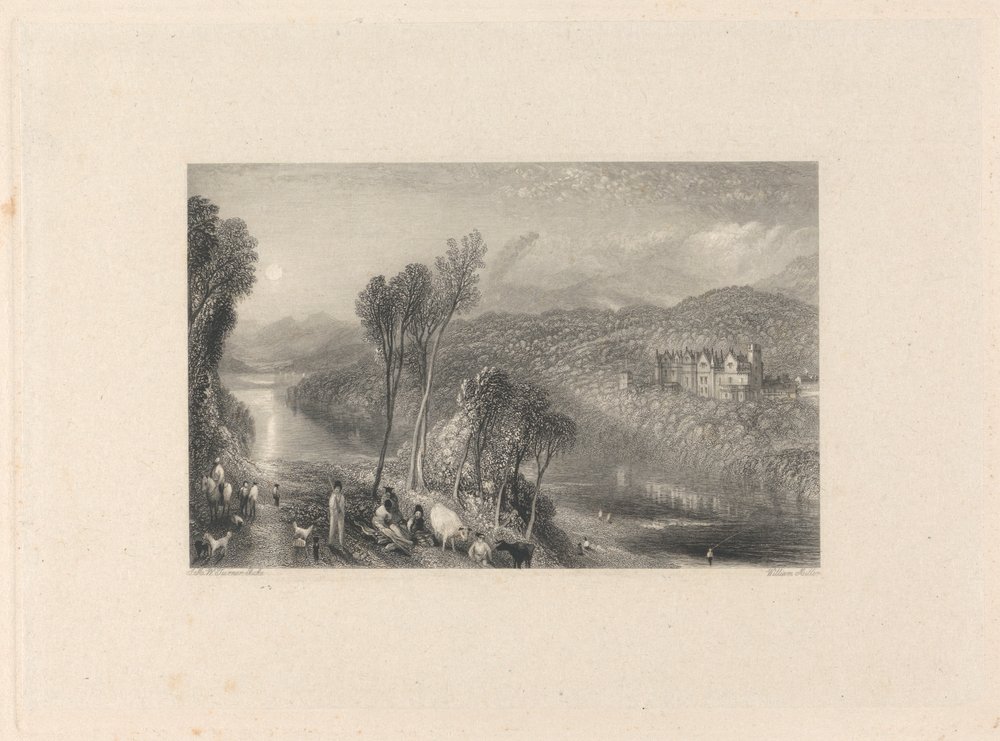 Abbotsford från Northern Bank of the Tweed av William Miller