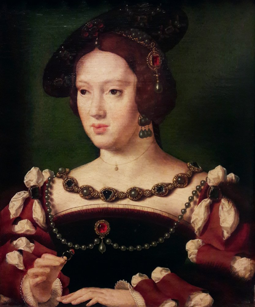 Porträtt av Eleonora av Österrike, drottning av Frankrike (1498-1558) av Workshop of Joos van Cleve