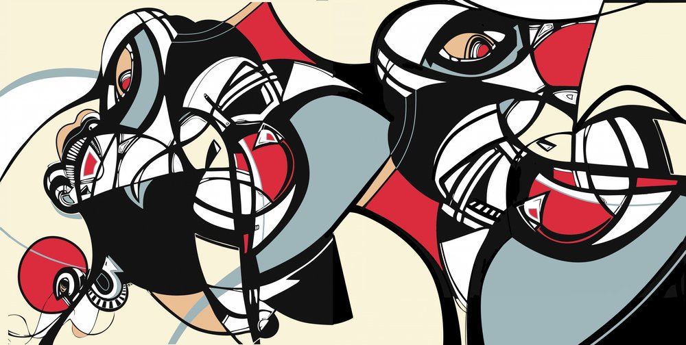 Abstrakta kubistiska ansikten av Alejandra Winkhaus