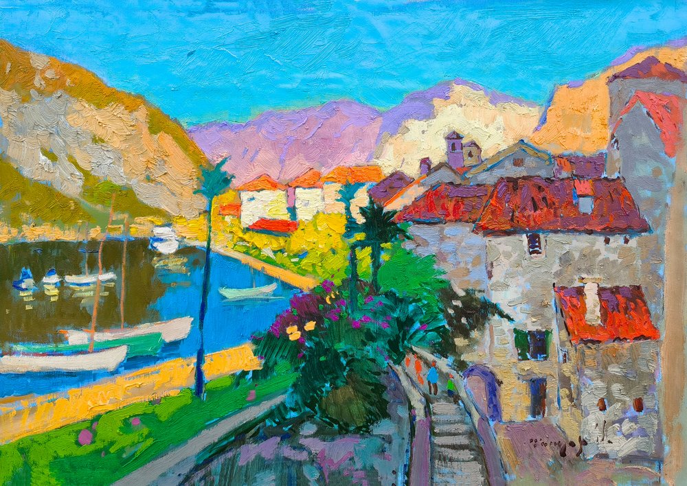 En färgsprakande medelhavsby av Alexander Shandor