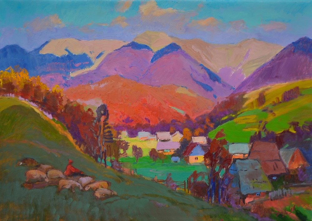 En livlig bergsby av Alexander Shandor