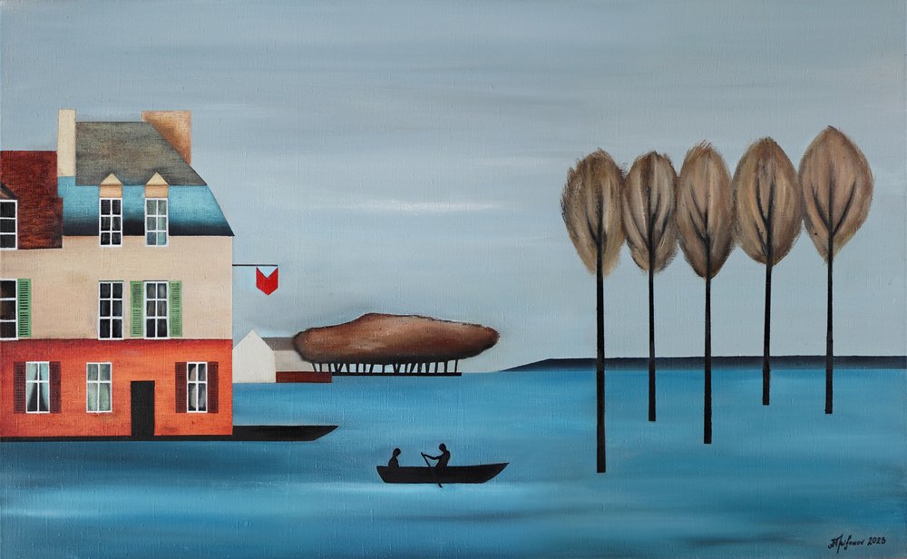 Båten vid byns strand av Alexander Trifonov